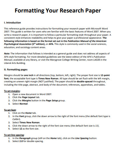 formatting research paper introduction