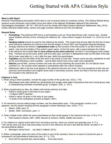 26+ APA Style Citation Examples in PDF | Examples