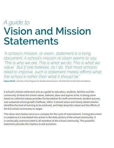 guide to vision and mission statement