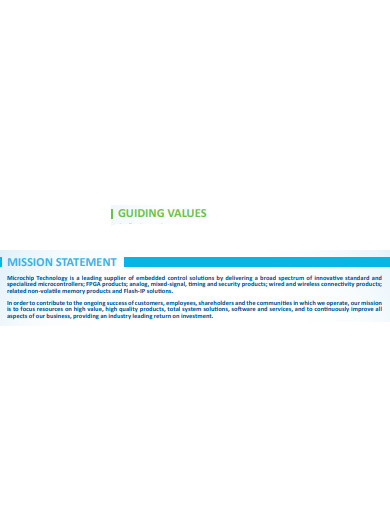 guiding values company mission statement 