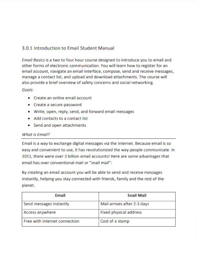 introduction to email student manual