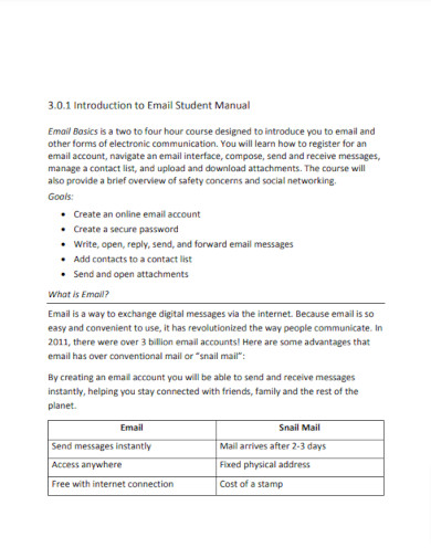 Introduction to Email Student Manual