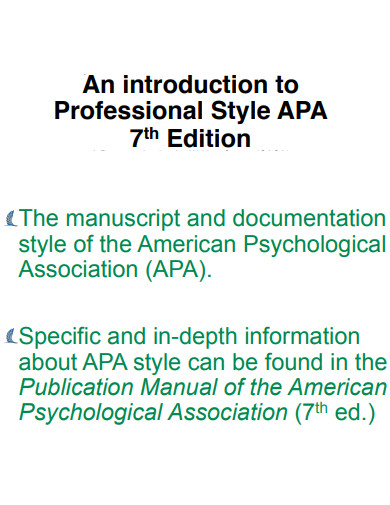 introduction to professional style apa