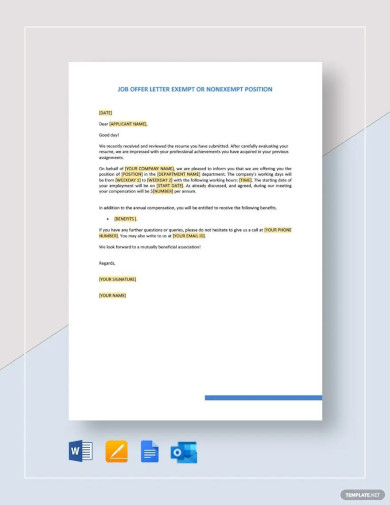 25+ Job Offer Letter - Examples, Word, Google Docs, Apple Pages ...