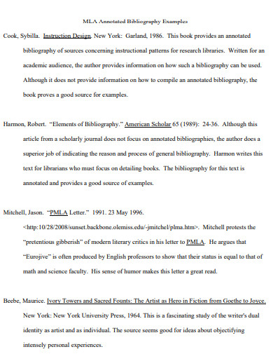 MLA Annotated Bibliography Example