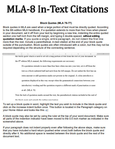 Mla Block Quotation Example