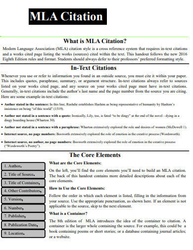 MLA Format Citation Quote