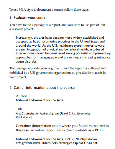 MLA Format Evaluate Source