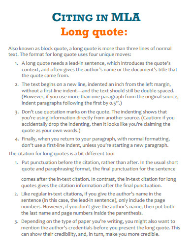 long quotes in mla essay