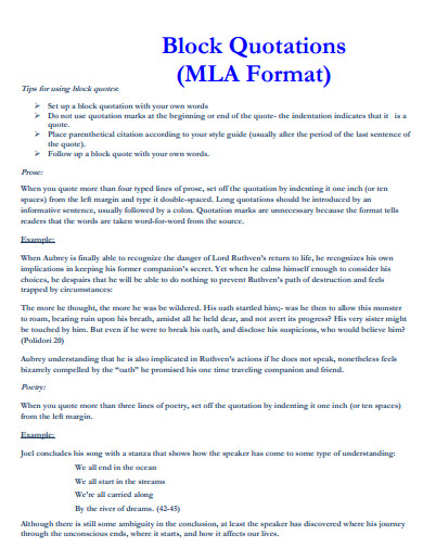 MLA Format Quotation