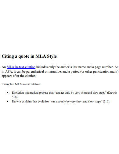 MLA Format Quote Example