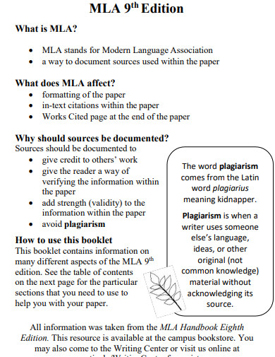 mla format source 9th edition