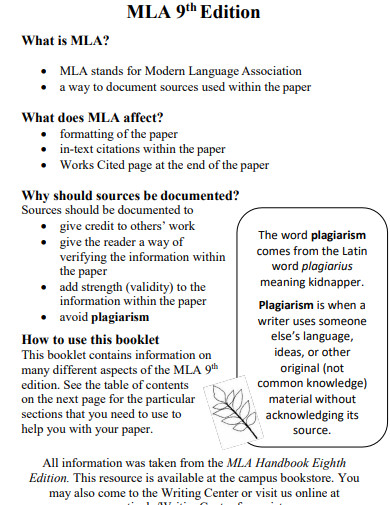 MLA Format Source 9th Edition