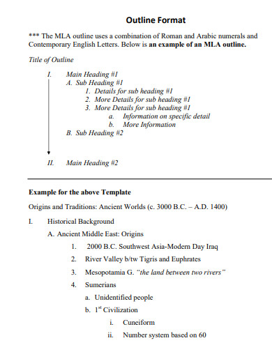 mla outline format 