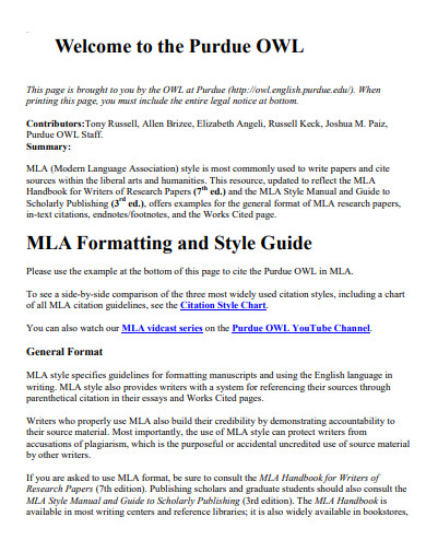 mla purdue owl formatting and style guide