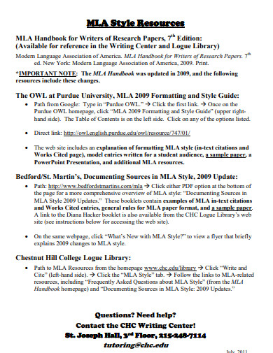 23 Mla Purdue Owl Example In Pdf Examples 