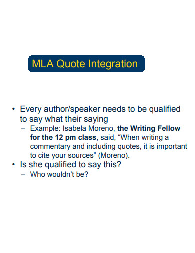 MLA Quote Integration