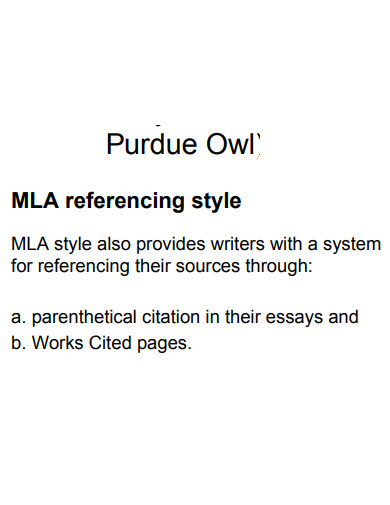 mla referencing purdue owl