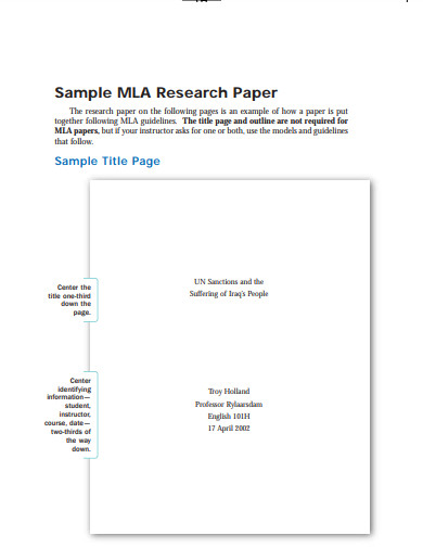 mla research paper title page