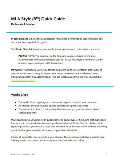 mla style quick guide