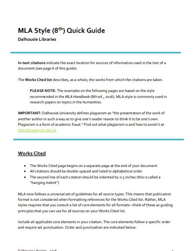 MLA Style Quick Guide