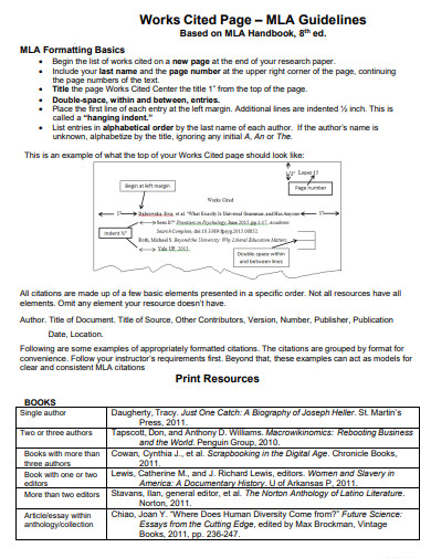 24+ MLA Works Cited Page Example in PDF | Examples