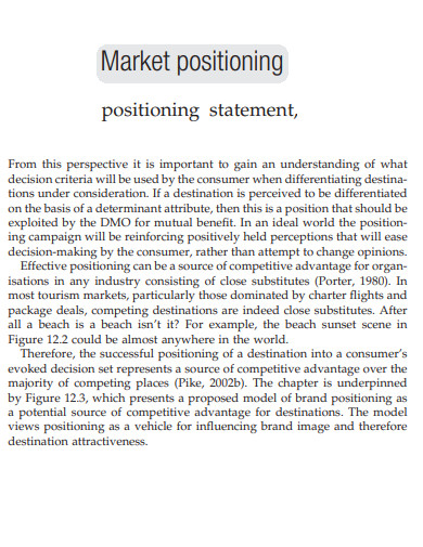 Which Of The Following Statements Is True Of Positioning 9+ Positioning Statement Examples - PDF, Word, Google Docs | Examples