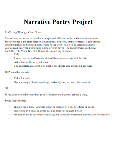 narrative poetry project