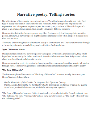 narrative poetry telling stories