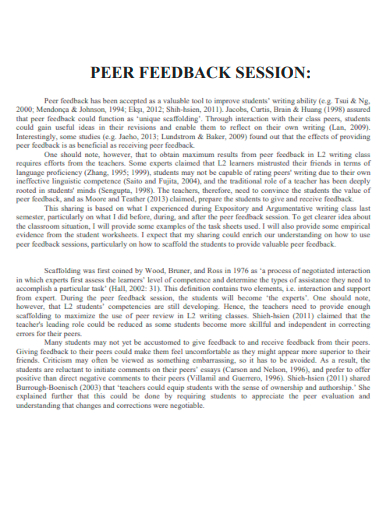 peer feedback session
