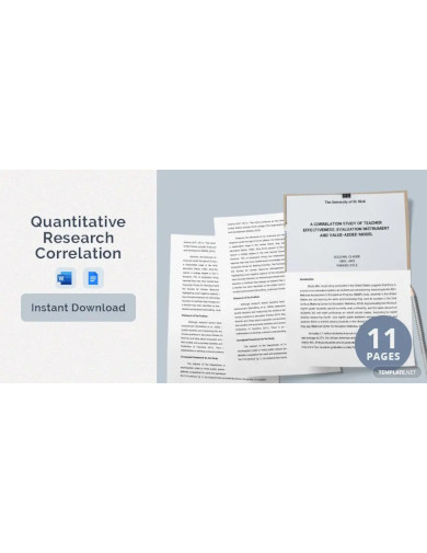 quantitative research correlation template