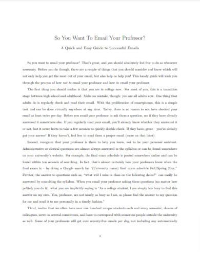 23+ Email to Professor Example | PDF, DOCS | Examples
