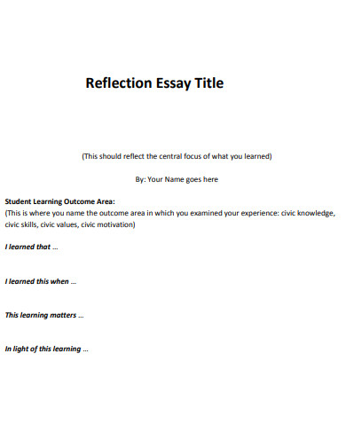 reflection essay title