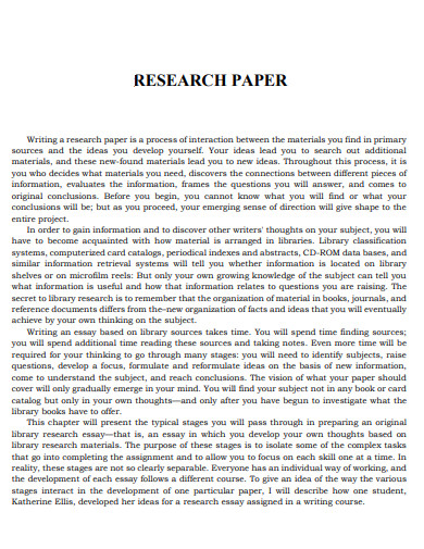 research paper other words