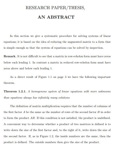 research paper thesis abstracts