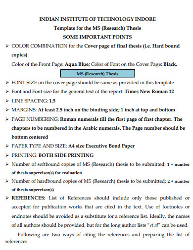 Research Paper Thesis Important Points