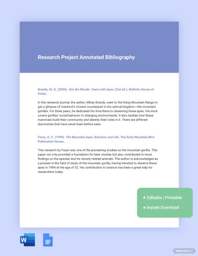 research project annotated bibliography template