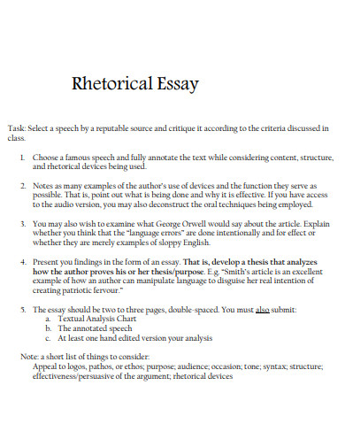 rhetorical essay format