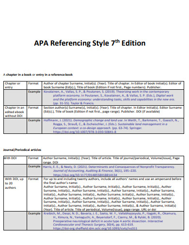 sample apa 7 reference page
