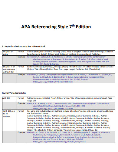 APA 7 Reference Page - 26+ Examples