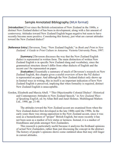 sample mla annotated bibliography