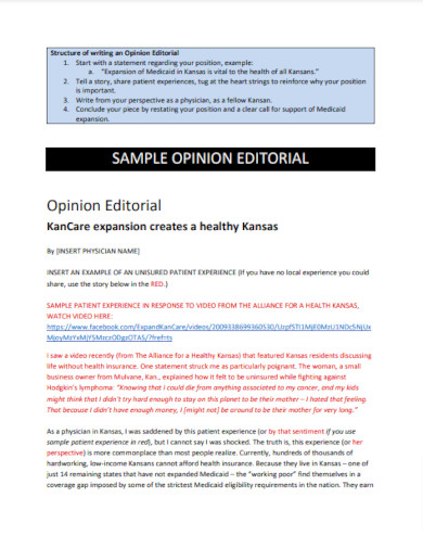 sample opinion editorial examples