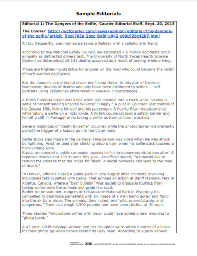 Editorial Example - PDF | Examples