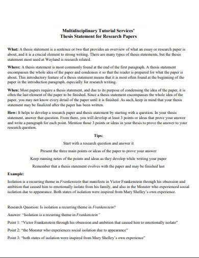 thesis driven research paper example