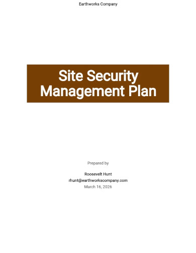 site security management plan template