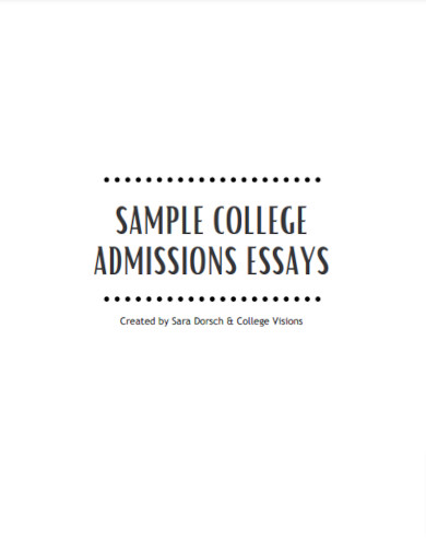Standard College Admissions Essay Example