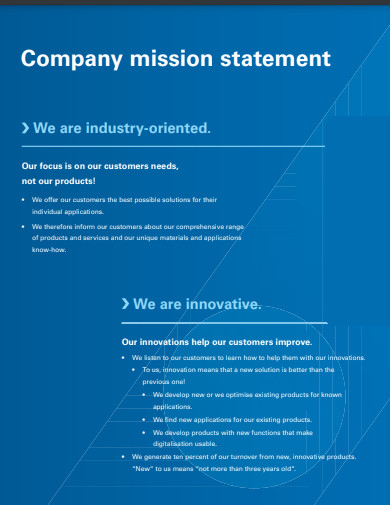 standard company mission statement 