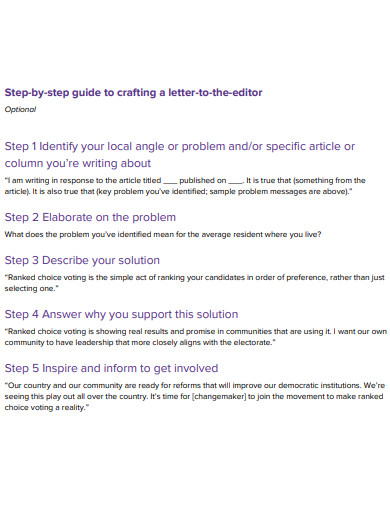 step by step guide letter to the editor