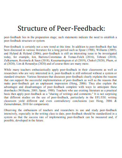 structure of peer feedback