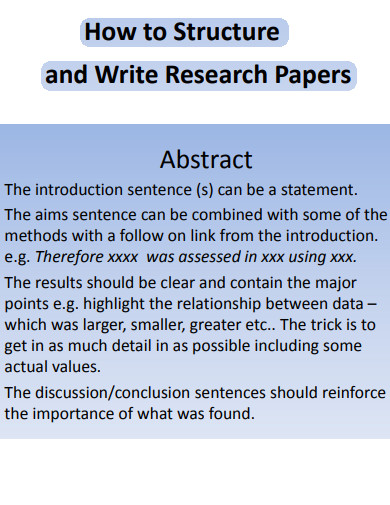 structure of research paper abstract